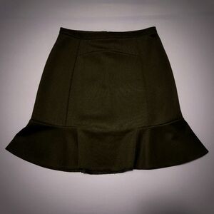 WHIMSIGOTH SKIRT TIERED RUFFLE HEM ZIP-UP BLACK MIDI LENGTH VINTAGE 90s WOMENS